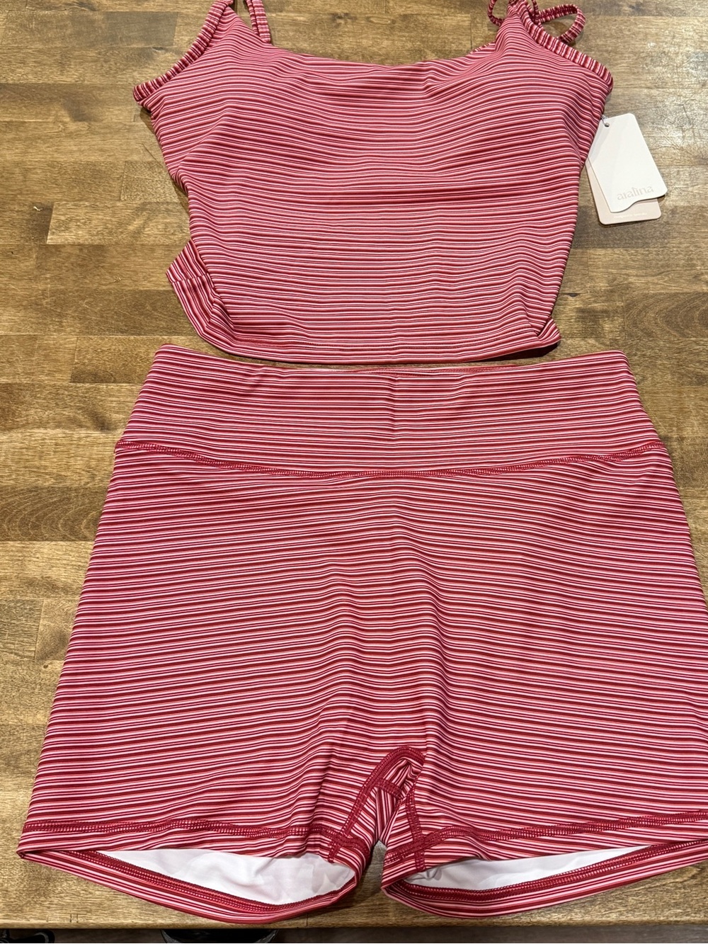 Women’s Pink Striped Athletic Shorts - Lightweight Performance